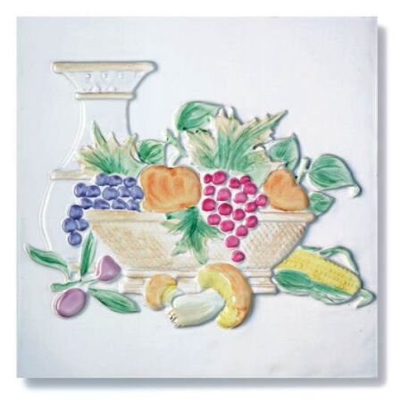 Ceramiche Grazia Frutta panel dekoracyjny 26×26 cm Bianco
