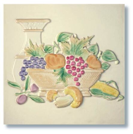 Ceramiche Grazia Frutta panel dekoracyjny 26×26 cm Panna