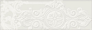 Iris Maiolica Latte Decoro 10X30 Glossy